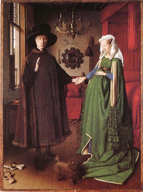 Jan Van Eyck The couple Arnolfinis brollop Sweden oil painting art